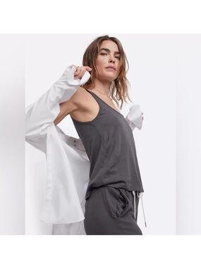 MATE the Label Charcoal Gray Scoop Neck Tank